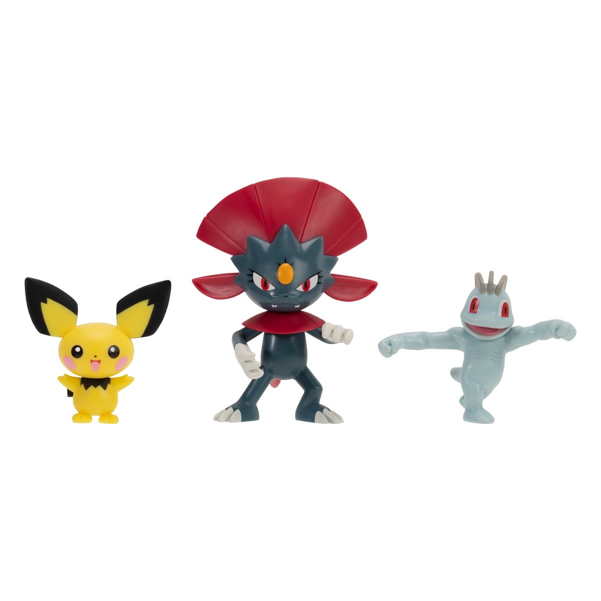 Pokemon Pack 3 Figuras - Pichu+Weavile+Machop